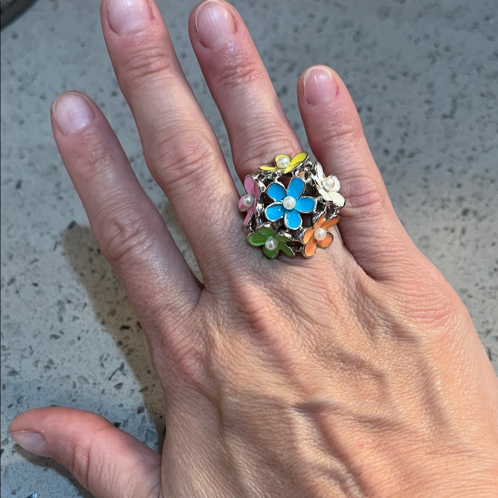 Colorful Floral Statement Ring